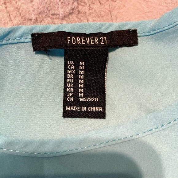 Teal Flowy Sleeveless Tank Top Blouse - Forever 21 - Picture 4 of 6